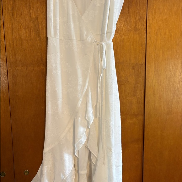 Lulu's White Asymmetrical Ruffle Dress - Picture 2 of 4